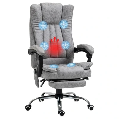 Ergonomisk Kontorsstol med Massage & Värme Grå