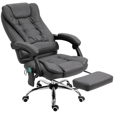 Ergonomisk Kontorsstol med Massagefunktion & Fotstöd Blå Mörkgrå