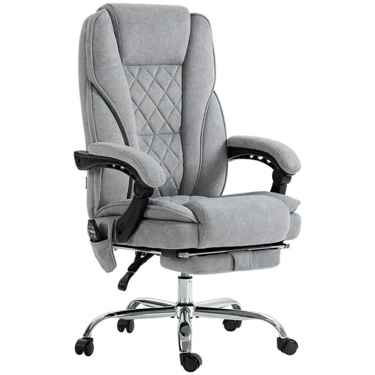 Ergonomisk Kontorsstol med Massagefunktion Fotstöd Grå