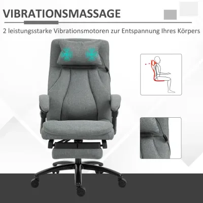 Ergonomisk Kontorsstol med Massagefunktion Konstläder Svart