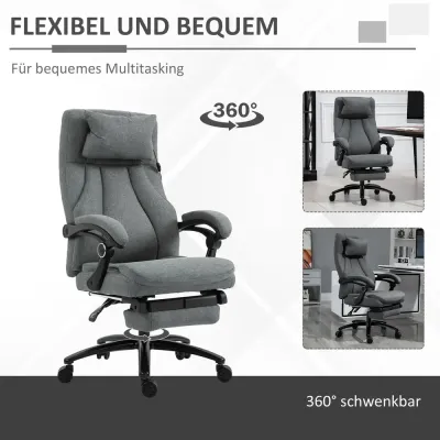 Ergonomisk Kontorsstol med Massagefunktion Konstläder Svart
