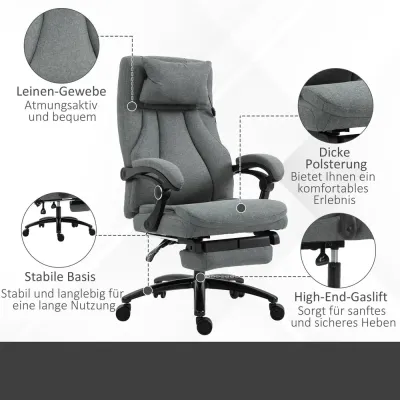 Ergonomisk Kontorsstol med Massagefunktion Konstläder Svart