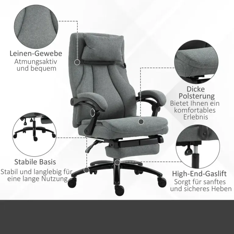 Ergonomisk Kontorsstol med Massagefunktion Konstläder Svart