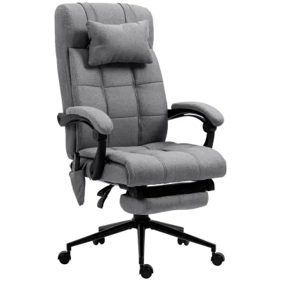 Ergonomisk Kontorsstol med Massagefunktion & Värme Grå