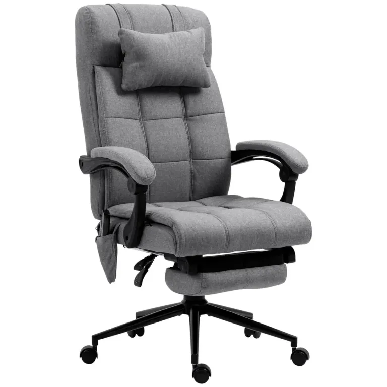 Ergonomisk Kontorsstol med Massagefunktion & Värme Grå
