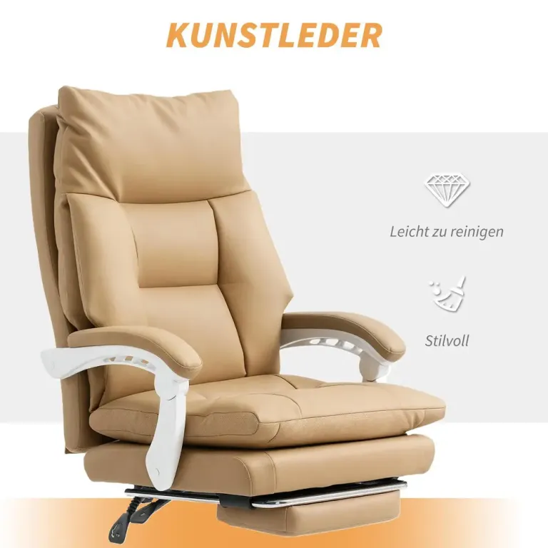 Ergonomisk Kontorsstol med Svankstöd Hopfällbart Armstöd Konstläder