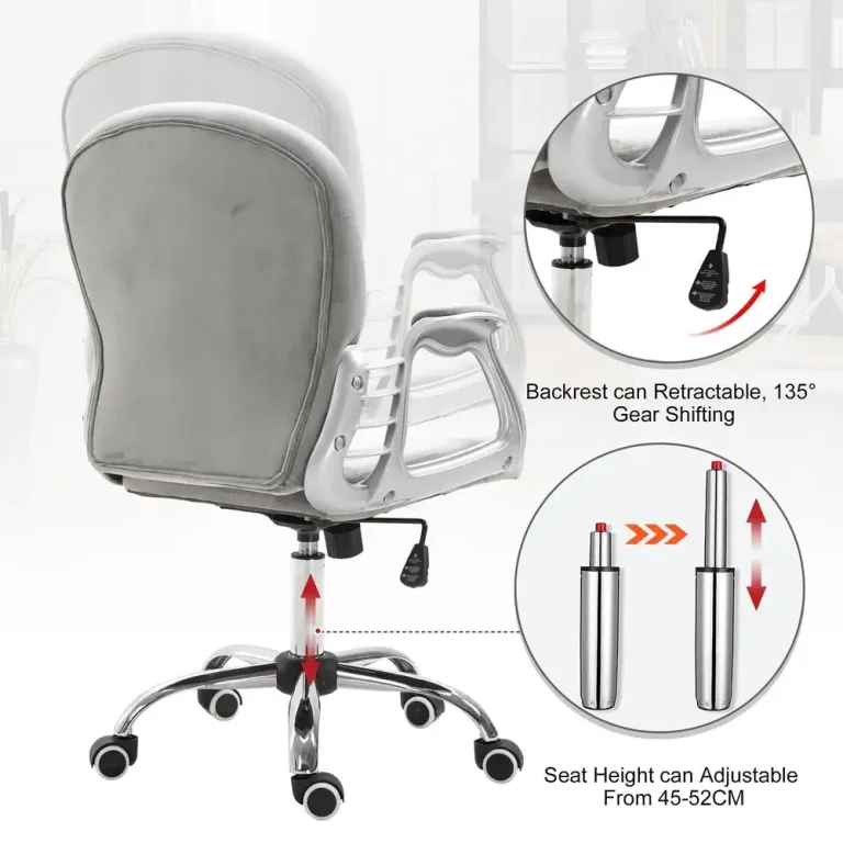 Ergonomisk Kontorsstol Skrivbordsstol Höjbar Grå