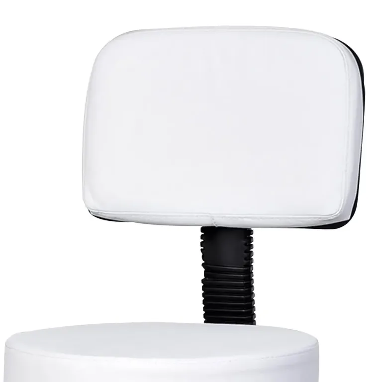 Ergonomisk Rullpall med Ryggstöd Snurrbar 72–84 cm Sänkbar