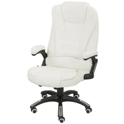 Ergonomisk Skrivbordsstol med Massage Krämvit Kontorsstol Punkter