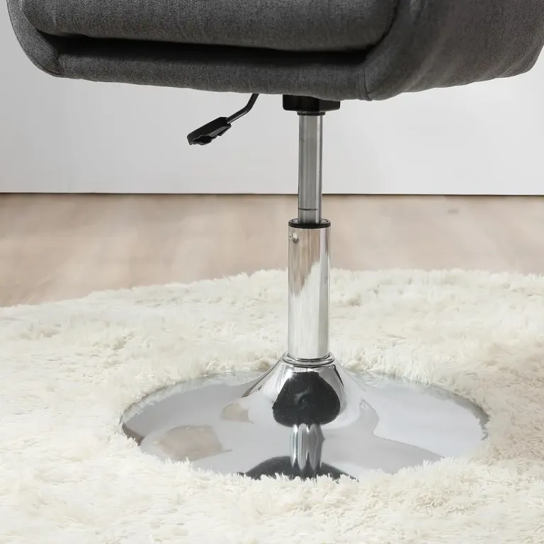 Ergonomisk Snurrstol Arbetspall i Sammet Grå Fåtölj Höjdjusterbar