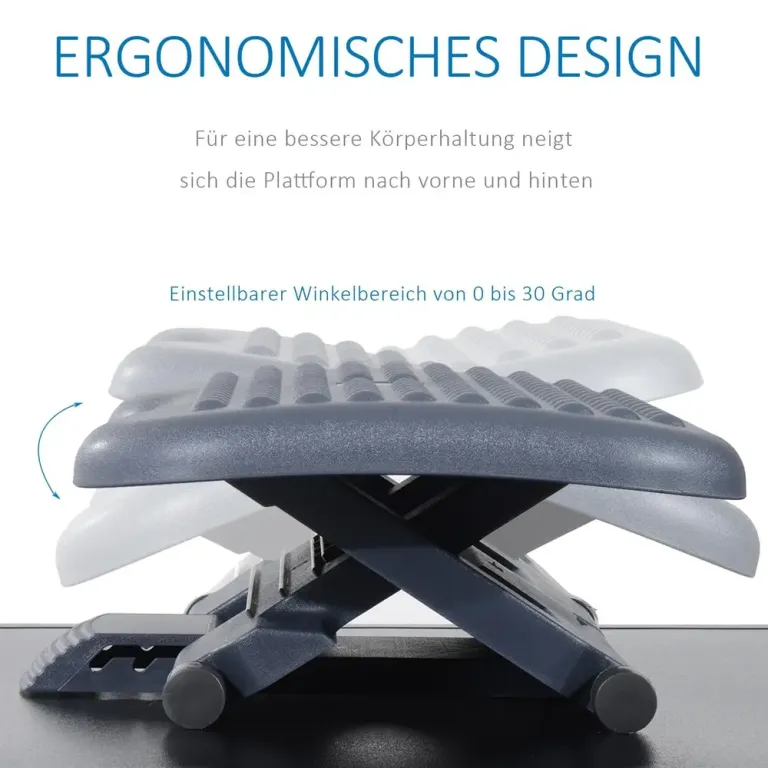 Ergonomiskt Fotstöd Höjd och Lutning Yta Justerbar Vinkel Plast