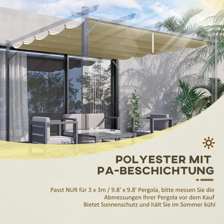 [Endast Takduk - Utan Ram] Ersättningstak Pergola Tak Beige av