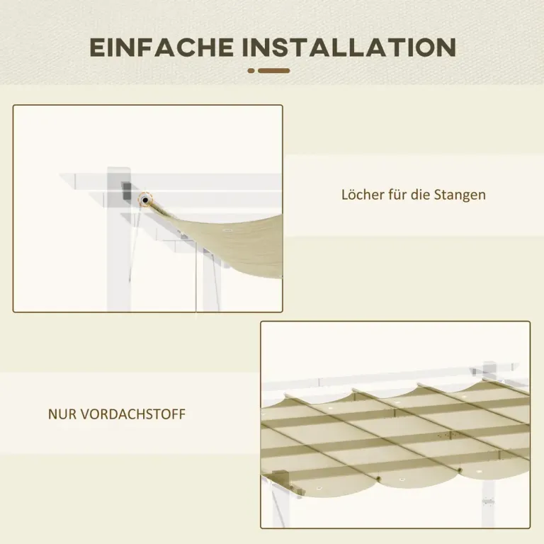 [Endast Takduk - Utan Ram] Ersättningstak Pergola Tak Beige av
