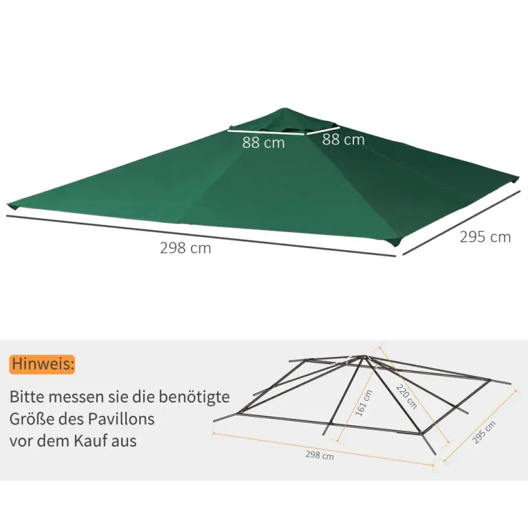 [Endast Takduk - Utan Ram] Ersättningstak till Paviljong Polyester