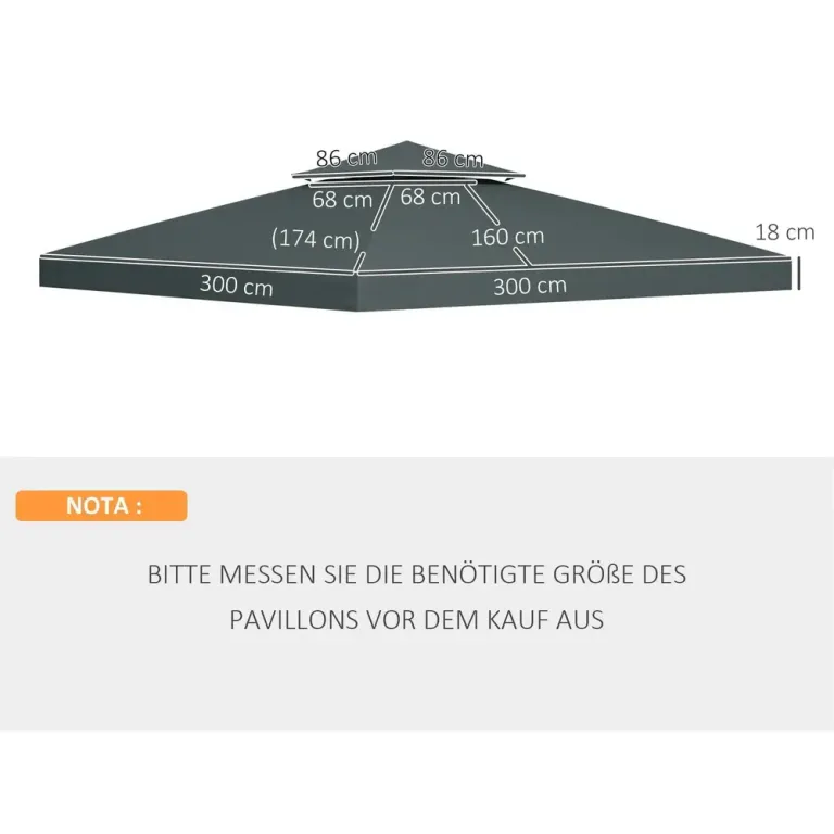 [Endast Takduk - Utan Ram] Ersättningstak till Paviljong