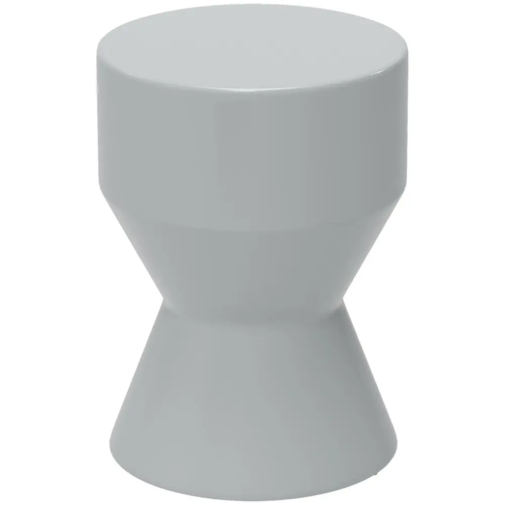 Keramisk Trädgårdspall i Timglasform Ø33 cm, Ljusgrå
