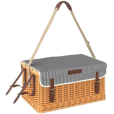 Picknickfodral i Pilträ för 4 Personer med Picknickfilt