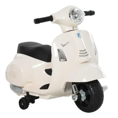 Elmotorcykel Vespa för Barn med LED-Ljus, Vit