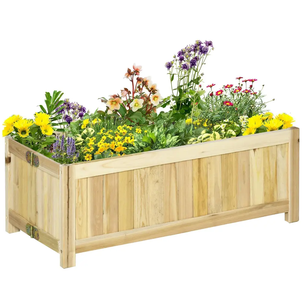 Hopfällbar Odlingslåda i Granträ Kompakt 70 x 30 x 25 Cm