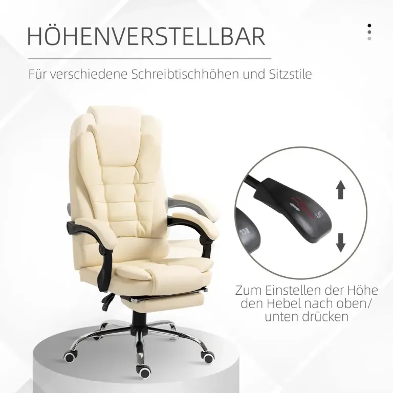 Executive Stol Kontorsstol Svart av Konstläder och Metall Ergonomisk