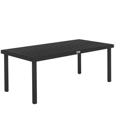 Trädgårdsbord Svart Aluminium och Altan 190 x 90 x 74 cm