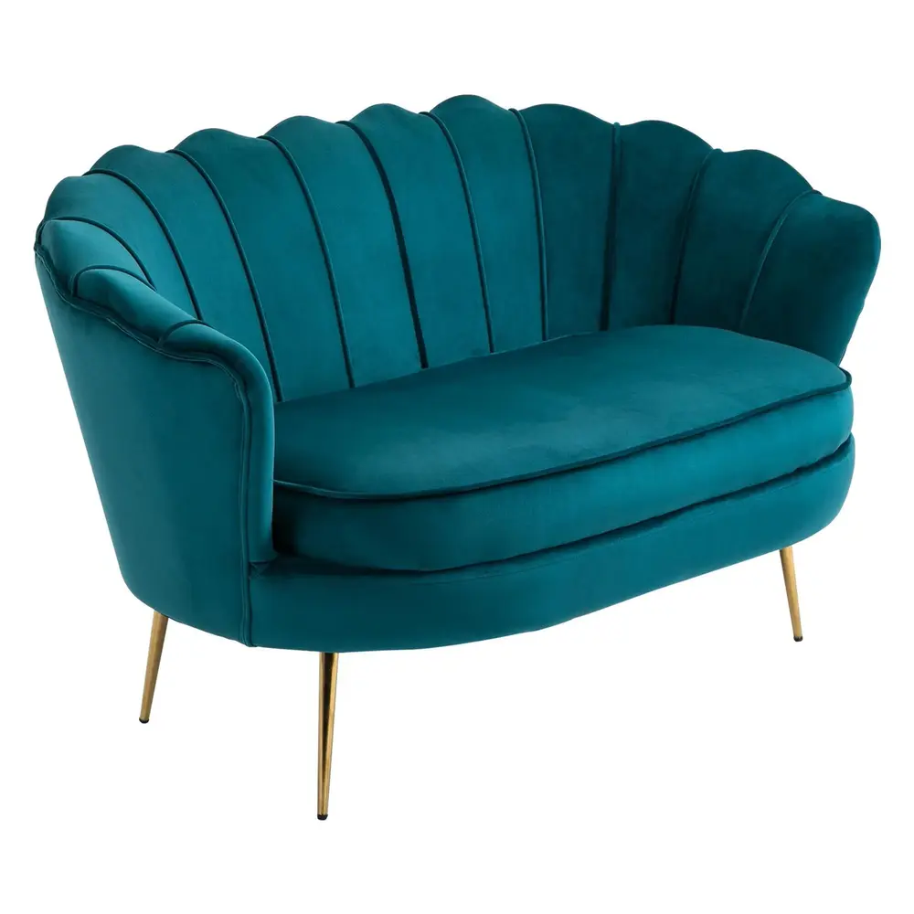 Soffa Loveseat 2-Sits Mörkgrön av 130 x 77 x 77 Cm
