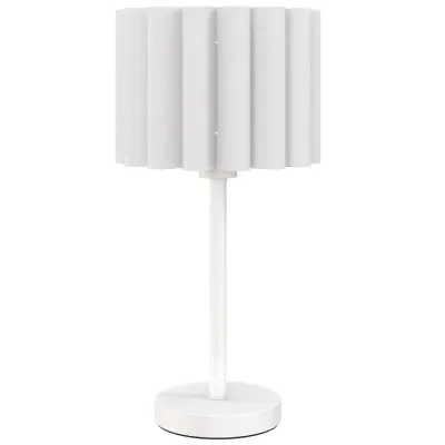 Bordslampa i Retrostil Sänglampa med Plastskärm, Vit