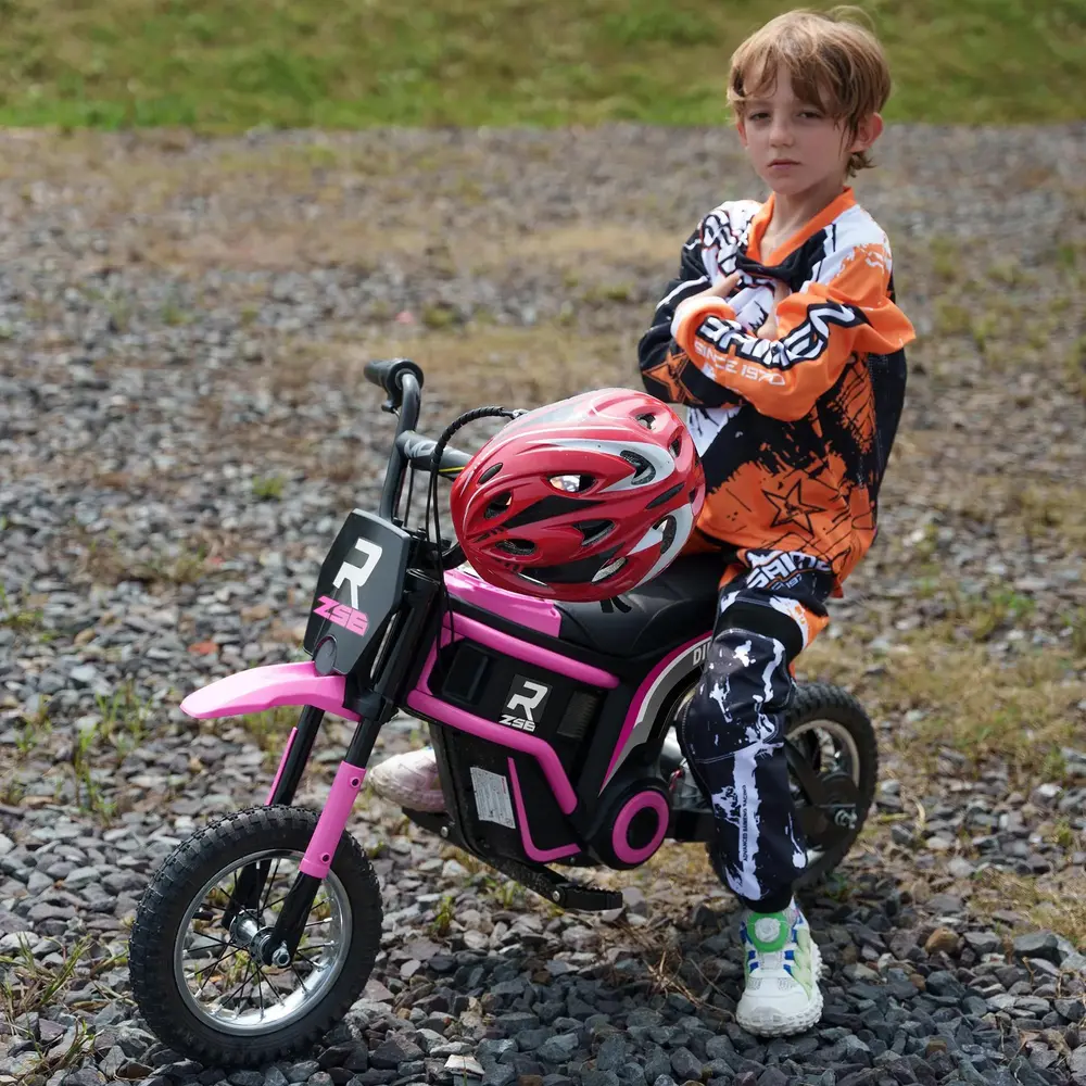Elmotorcykel för Barn 24V med Horn Ljus och Vridreglage