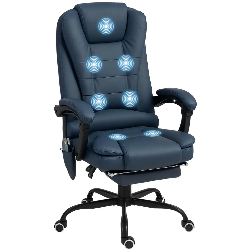Massagestol 7 Vibrationspunkter Fot- och Ryggstöd upp