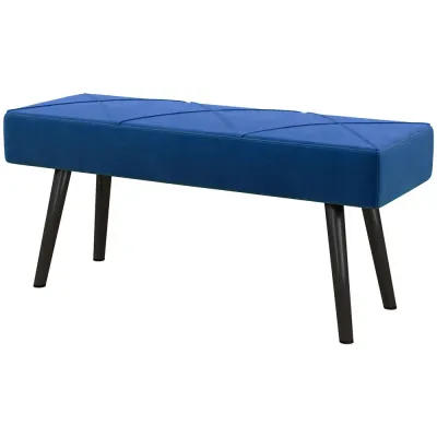 Stoppad Sängbänk Sammetslook Blå 100 x 36 x 45 cm