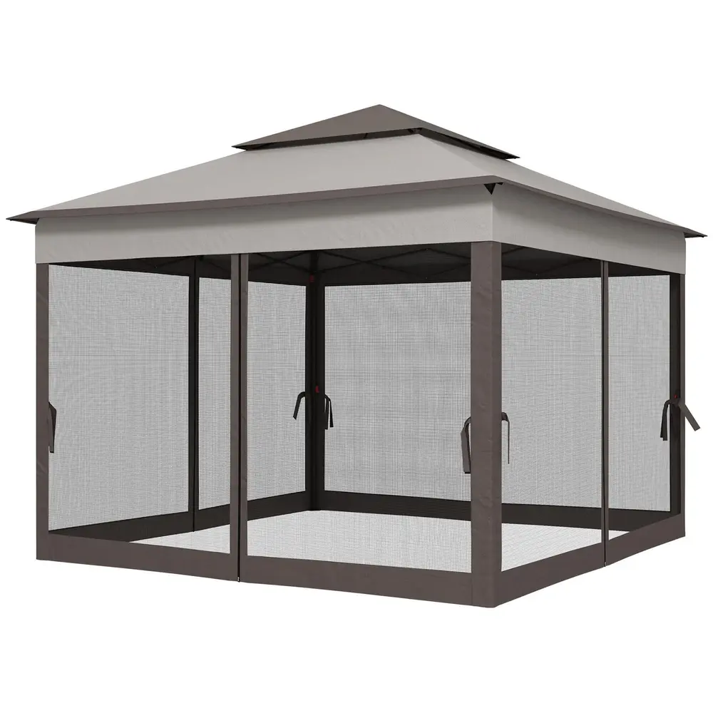 Hopfällbart Paviljong Trädgårdstält 3,25 x 3,25 x 2,65 M