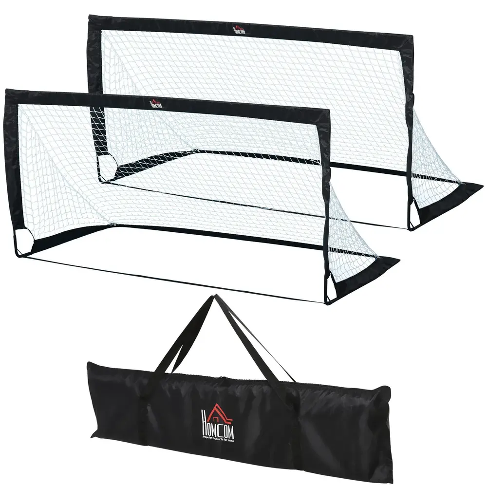 Fotbollsmål 2-Pack Hopfällbara Minimål 186 x 90 x 89 Cm