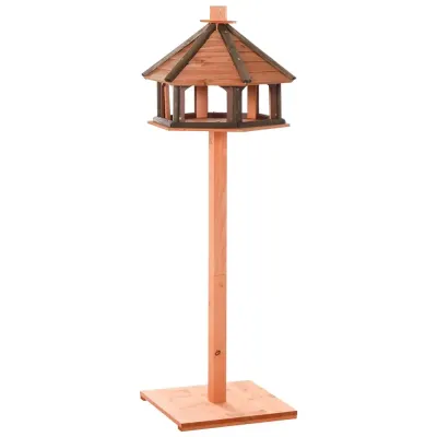 Fågelhus Fågelmatare Träfågelvilla Matare Ø52 x H130 cm Stolpe Gran