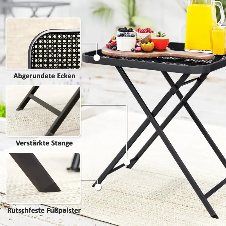 Fällbart Trädgårdsbord Balkongbord 70x70 cm