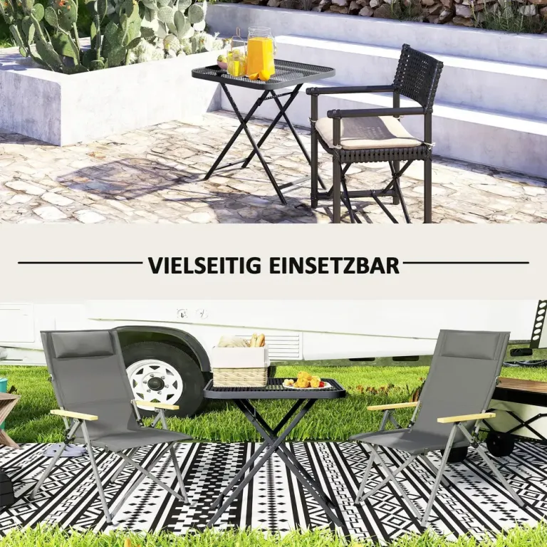 Fällbart Trädgårdsbord Balkongbord 70x70 cm