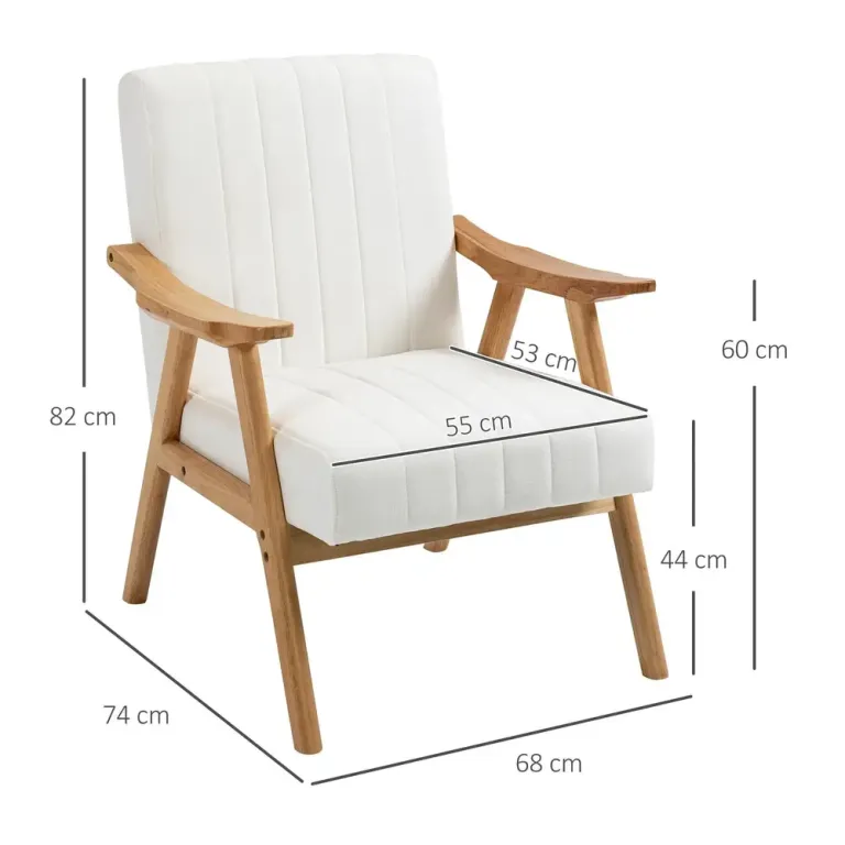 Fåtölj Enkelstol Kräm av Tyg Skandi Design Sammet Natur