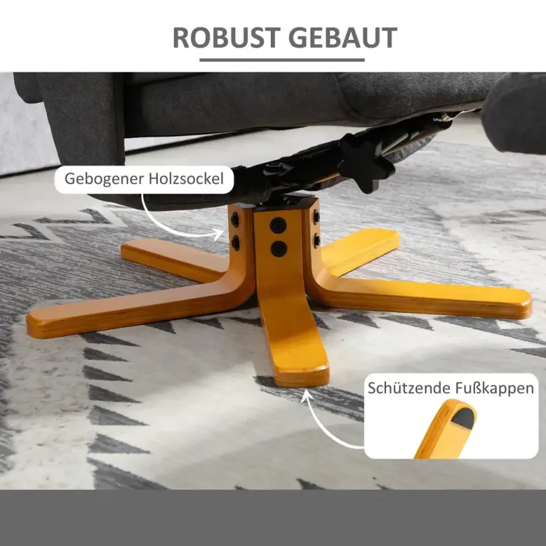 Fåtölj med Fotpall och Ryggstöd Ergonomisk och Avkopplande Högrygg