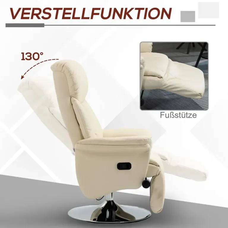 Fåtölj med Liggyta och Fotstöd i Relaxfåtölj Konstläder