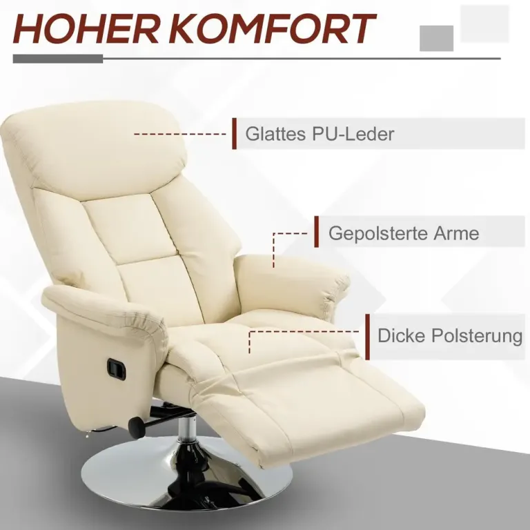 Fåtölj med Liggyta och Fotstöd i Relaxfåtölj Konstläder