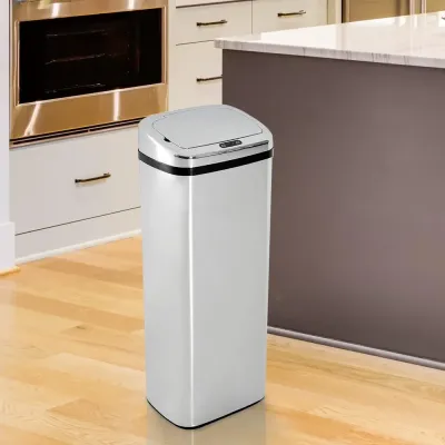 Automatisk Soptunna med Sensor Rostfritt Stål Beröringsfri