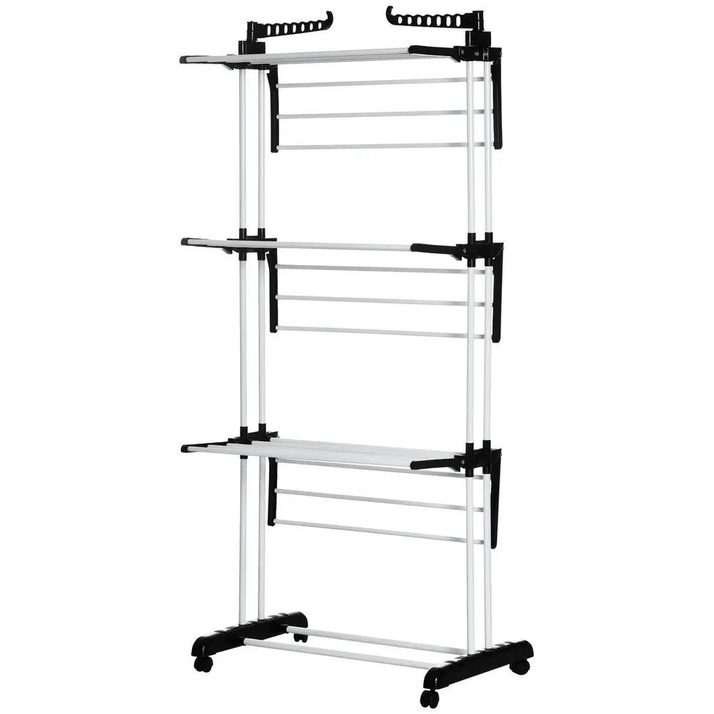 Klädluftare Torkställning Svart av 73 x 45,5 x 177 Cm