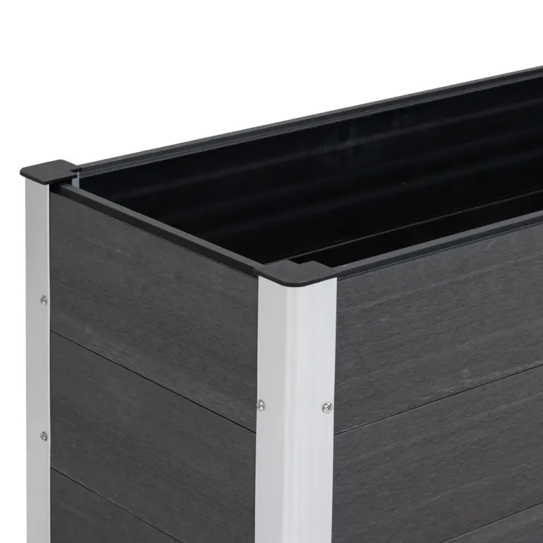 Upphöjd Bädd Växtlåda Wpc och Aluminium 100 x 50 x 50 cm