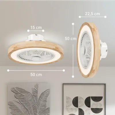 Takfläkt med Lampa och Fjärrkontroll Samt 6 Hastigheter