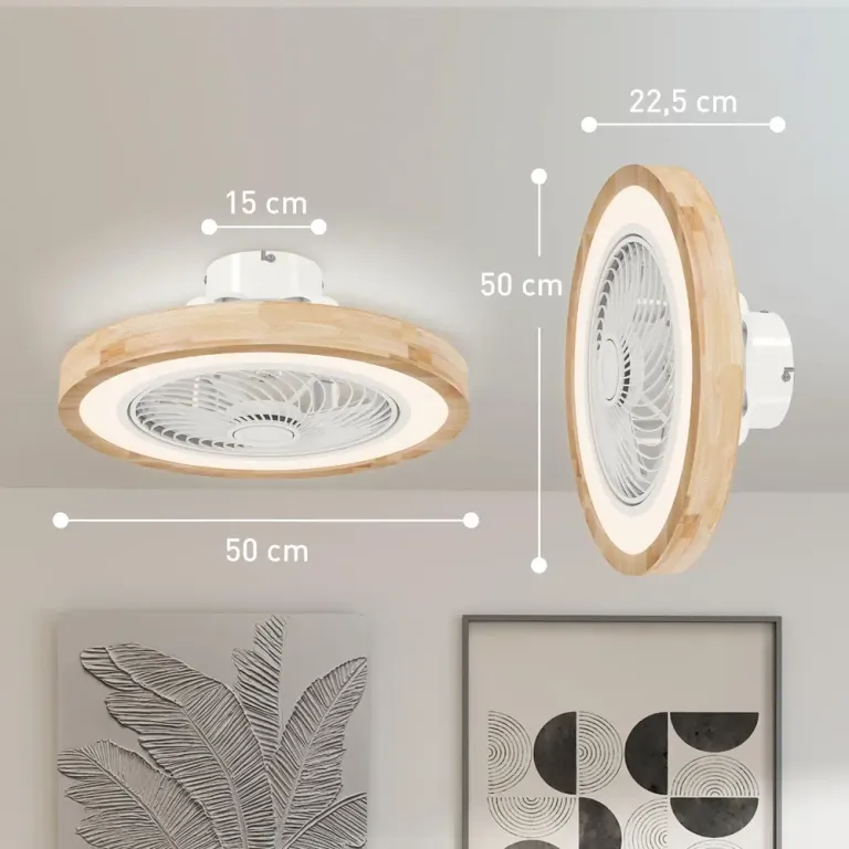 Takfläkt med Lampa och Fjärrkontroll Samt 6 Hastigheter