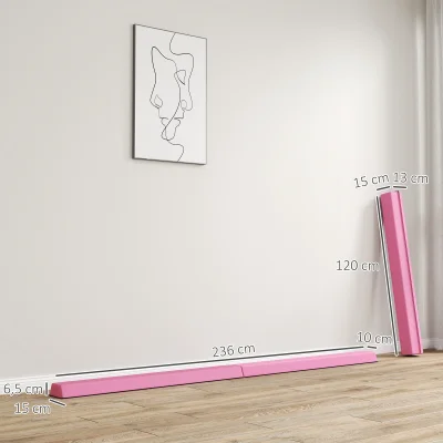 Hopfällbar Balansbom i Mockaimitation 2,4 m, Röd