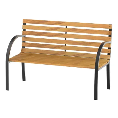 Parkbänk Stål och Furuträ 2 Personer 122 x 60 x 83 cm