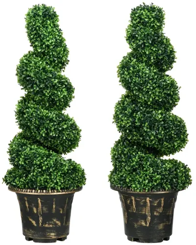 Konstgjorda Buxbomsträd 2-Pack i Kruka 90 cm 30 x 30 x 90 cm
