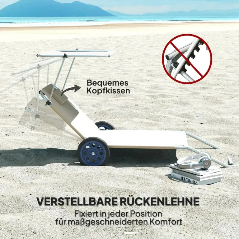 Solstol Trädgårdsstolar Set 2 Beige av Tyg Ve Metall Ve