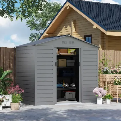 Redskapsbod Trädgårdsskjul i Galvaniserat Stål 2,43m² 213X1