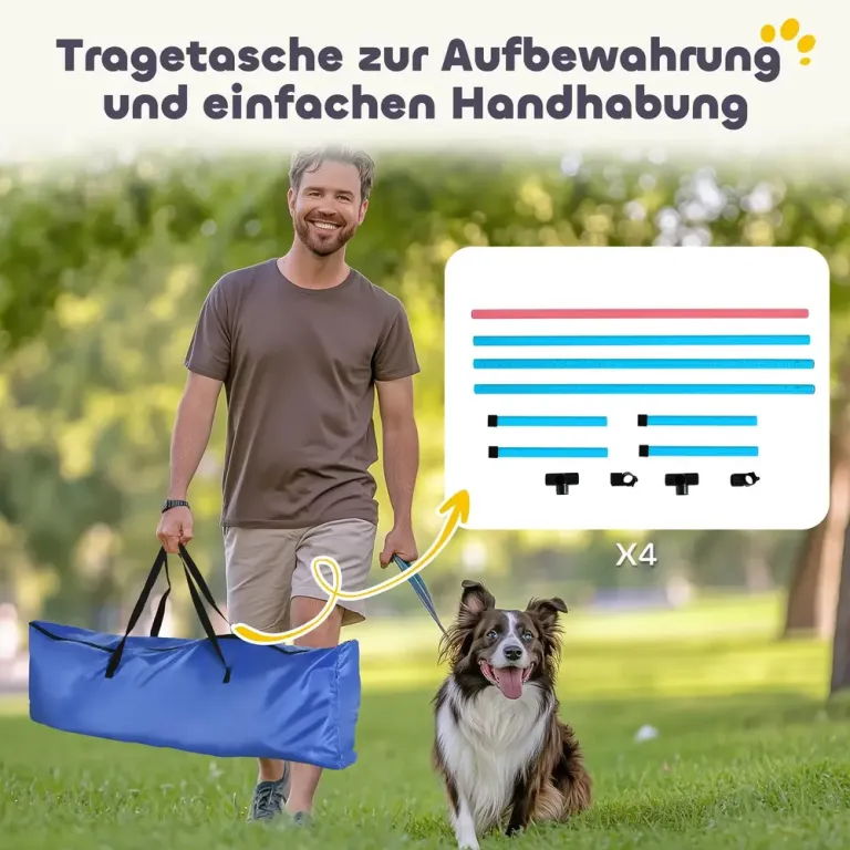 Agilityhinder Hund 4 Delar Ljusblå Plast för 99x65x94 cm